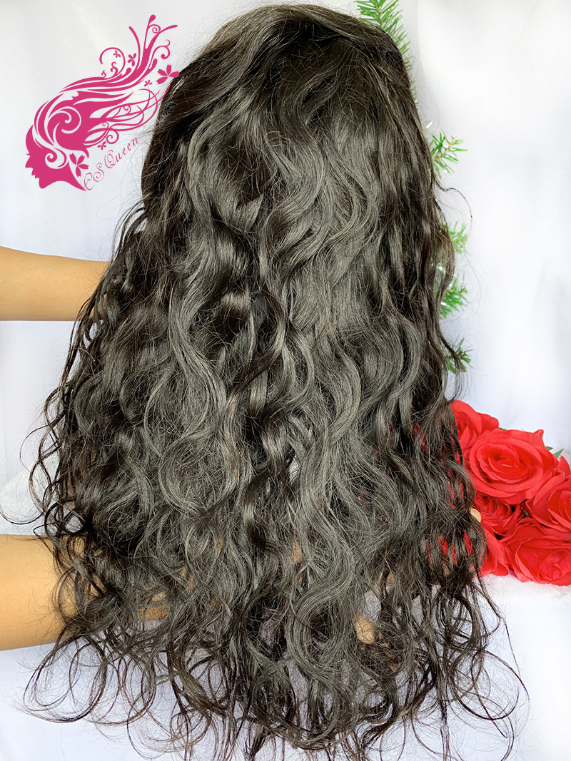 Csqueen Mink hair Ocean Wave 13*4 Transparent Lace Frontal Wig 100% human hair wigs 130%density